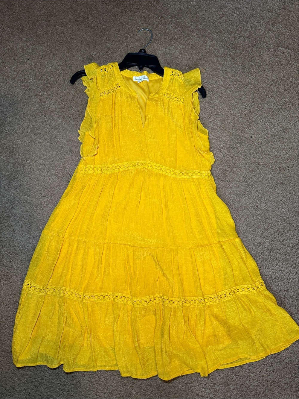 Radiant Yellow Women's Petite Ruffle Tiered Dress